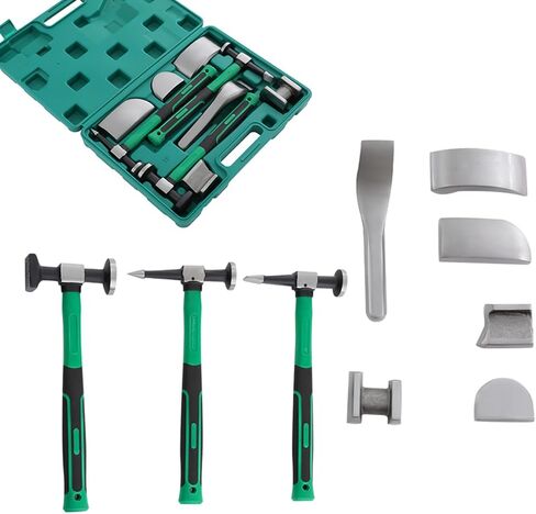 CNCEST 9 قطع مطرقة جسم السيارة ومجموعة دوللي، أداة إصلاح الحاجز أداة إزالة الانبعاجات أداة إزالة الانبعاجات مع مطرقة ودوللي، تشكيل صفائح السيارة المعدنية أداة إصلاح جسم السيارة المتحركة مجموعة المطرقة دوللي in Kuwait