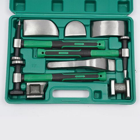 CNCEST 9 قطع مطرقة جسم السيارة ومجموعة دوللي، أداة إصلاح الحاجز أداة إزالة الانبعاجات أداة إزالة الانبعاجات مع مطرقة ودوللي، تشكيل صفائح السيارة المعدنية أداة إصلاح جسم السيارة المتحركة مجموعة المطرقة دوللي in Kuwait