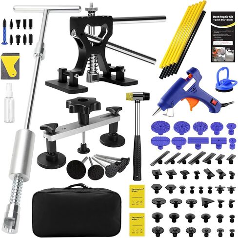 139PCS Dent Puller Kit, Paintless Dent Removal Kit, Car Dent Repair Kit with Metal Dent Lifter, Bridge Puller, T-Slide Hammer, Professional PDR Tools for dents, dings, creases and Hail Damage in Saudi Arabia