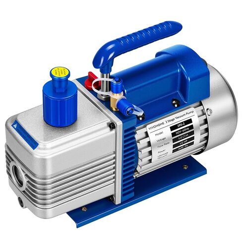 VIVOHOME HVAC مجموعة قياس متعددة لR410a R454B R32 R22 مع خراطيم 5 قدم لشحن الفريون AC و1/2 HP 5 CFM 2-Stage HVAC مضخة فراغ لأنظمة R134a R12 R22 R502 R410a AC مع زجاجة زيت in Kuwait