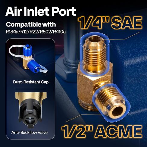 VIVOHOME HVAC مجموعة قياس متعددة لR410a R454B R32 R22 مع خراطيم 5 قدم لشحن الفريون AC و1/2 HP 5 CFM 2-Stage HVAC مضخة فراغ لأنظمة R134a R12 R22 R502 R410a AC مع زجاجة زيت in Kuwait
