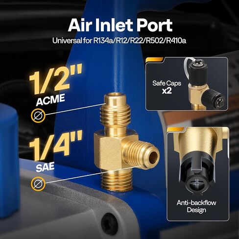 VIVOHOME HVAC Manifold Gauge Set for R134a R1234yf R454B R410a R32 with 5ft Hoses Quick Couplers and Can Taps and 110V 1/4 HP 3.5 CFM Single Stage Rotary Vane Air Vacuum Pump with Oil Bottle in Saudi Arabia