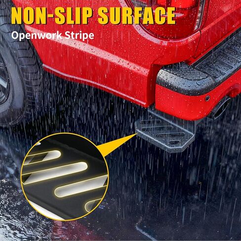 خطوة السرير الخلفية متوافقة مع 2024 2025 Ford F150 الباب الخلفي Bedstep الجانب الأيسر للسائق المصد الخلفي الجانب خطوة الكربون الصلب الباب الخلفي شاحنة دواسة السرير لملحقات 2024 F-150 in Kuwait