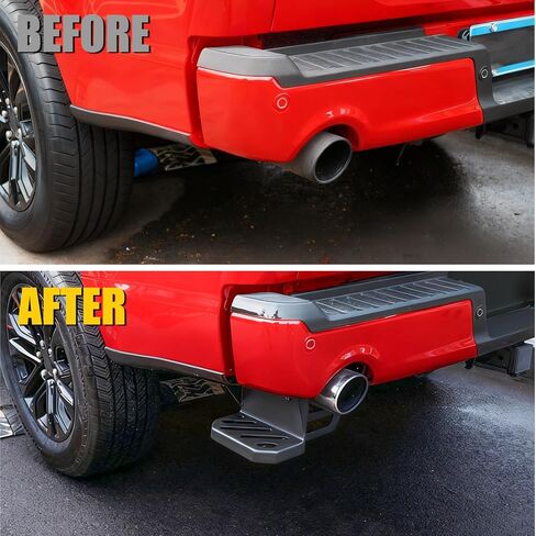 خطوة السرير الخلفية متوافقة مع 2024 2025 Ford F150 الباب الخلفي Bedstep الجانب الأيسر للسائق المصد الخلفي الجانب خطوة الكربون الصلب الباب الخلفي شاحنة دواسة السرير لملحقات 2024 F-150 in Kuwait