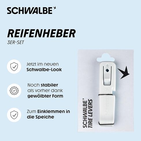 Schwalbe Reifenheber Fahrrad - 3er Set Fahrrad Reifenheber – 3in1 Fahrrad Werkzeug, Montierhebel mit integrierter Klemmfunktion und SV Ventilschlüssel in Saudi Arabia