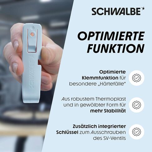 Schwalbe Reifenheber Fahrrad - 3er Set Fahrrad Reifenheber – 3in1 Fahrrad Werkzeug, Montierhebel mit integrierter Klemmfunktion und SV Ventilschlüssel in Saudi Arabia
