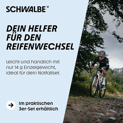 Schwalbe Reifenheber Fahrrad - 3er Set Fahrrad Reifenheber – 3in1 Fahrrad Werkzeug, Montierhebel mit integrierter Klemmfunktion und SV Ventilschlüssel in Saudi Arabia