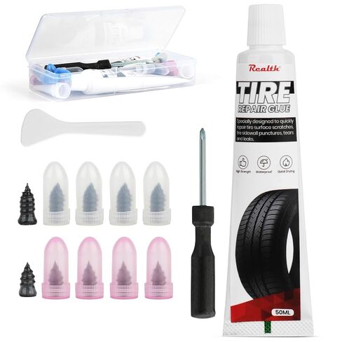 Tire Repair Glue 100ml - Heavy Duty Rubber Cement, 20 Pcs 2-Size Tire Repair Rubber Nail Tire Plug Glue Kit for Car, Motorcycle, Bike, Truck, Tractor in Saudi Arabia