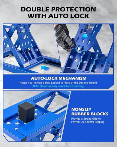 Orion Motor Tech Portable Car Lift with 7000lb Capacity, Heavy-Duty Adjustable Car Jack (26.8 in Max Height) for Sedan, Pickup Truck & SUV with Auto Lock Extension Plates in Saudi Arabia
