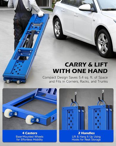 Orion Motor Tech Portable Car Lift with 7000lb Capacity, Heavy-Duty Adjustable Car Jack (26.8 in Max Height) for Sedan, Pickup Truck & SUV with Auto Lock Extension Plates in Saudi Arabia