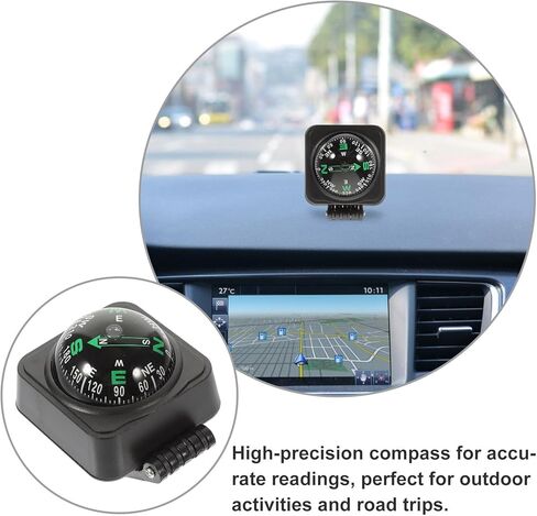 كرة بوصلة لوحة القيادة للسيارة من DOITOOL: بوصلة محمولة للسيارات، زينة مدمجة للوحة القيادة للسيارات والقوارب والاستخدام في الهواء الطلق، توجيه المشي لمسافات طويلة وركوب الدراجات in Kuwait