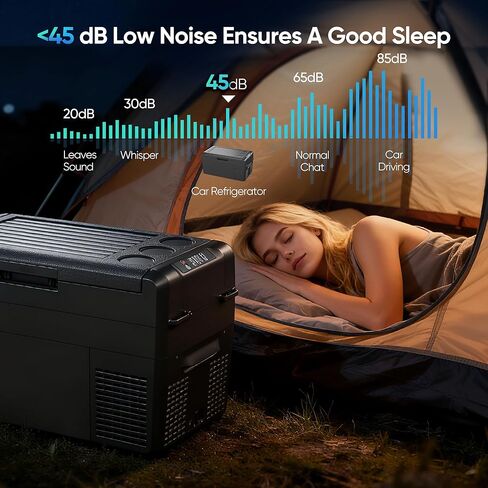 ثلاجة 12 فولت - فريزر محمول 27 كيو تي (25 لتر)، مبرد كهربائي للسيارة والشاحنات والمركبات الترفيهية والشاحنات والتخييم ورحلات الطريق، ثلاجة تبريد سريعة مع 12/24 فولت تيار مستمر و110-240 فولت تيار متردد للمركبات والاستخدام المنزلي، -4 درجة فهرنهايت ~ 68 درج in Kuwait