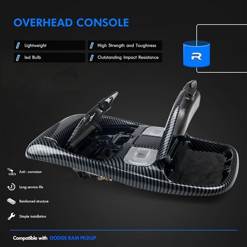 مجموعة وحدة التحكم العلوية LED الأمامية تناسب دودج رام 1500 2500 3500 1998-2002 الكابينة الداخلية سقف قبة القراءة ضوء أضواء الخريطة يستبدل المصباح # SN96TL2AA SN94TL2AA L0021202 5013609AA (ألياف الكربون) in Kuwait