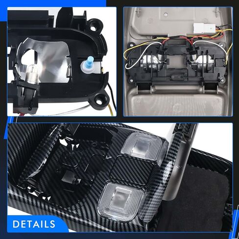 مجموعة وحدة التحكم العلوية LED الأمامية تناسب دودج رام 1500 2500 3500 1998-2002 الكابينة الداخلية سقف قبة القراءة ضوء أضواء الخريطة يستبدل المصباح # SN96TL2AA SN94TL2AA L0021202 5013609AA (ألياف الكربون) in Kuwait