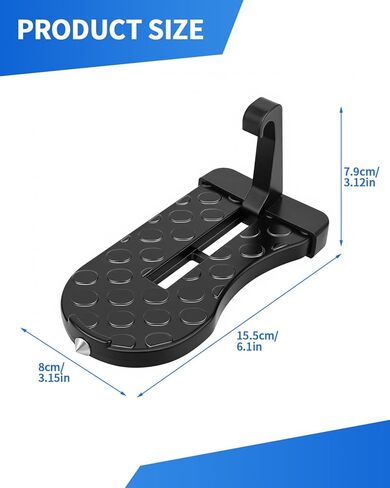 Car Door Step, Aluminum with 400lb Capacity, Anti-Slip Surface, Foldable for Car Roof Access and Roof Racks, Black Step for SUV/Truck in Kuwait