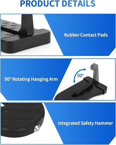 Car Door Step, Aluminum with 400lb Capacity, Anti-Slip Surface, Foldable for Car Roof Access and Roof Racks, Black Step for SUV/Truck in Kuwait