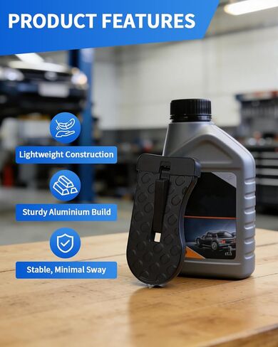 Car Door Step, Aluminum with 400lb Capacity, Anti-Slip Surface, Foldable for Car Roof Access and Roof Racks, Black Step for SUV/Truck in Kuwait