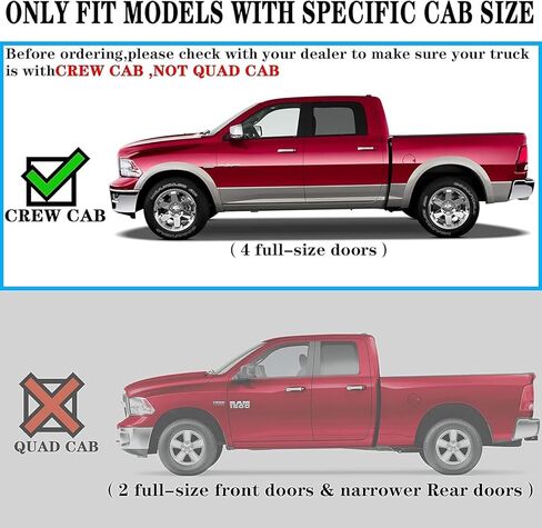 COMNOVA 6 Inches Running Boards Compatible with 2009-2018 Dodge Ram 1500 Crew Cab(Including 2019-2024 Classic), 2010-2026 Ram 2500 3500, Carbon Steel Side Steps. in Saudi Arabia
