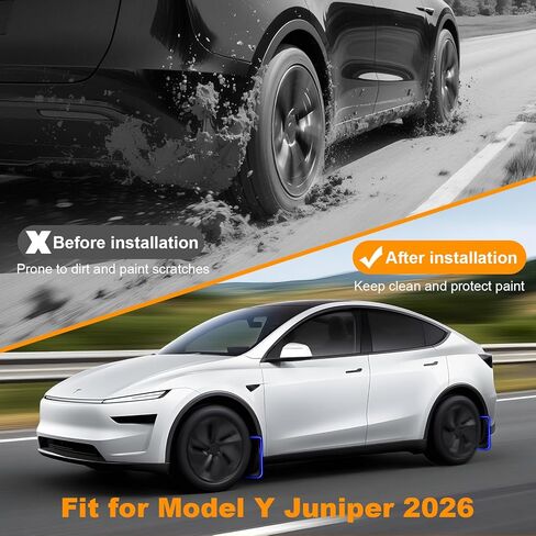 2026 Mud Flaps for Tesla Model Y Juniper Accessories Front and Rear ABS Mud Guards Set of 4, Includes All Hardware Installation Tools Accessories (Model Y Juniper 2025+) in Saudi Arabia