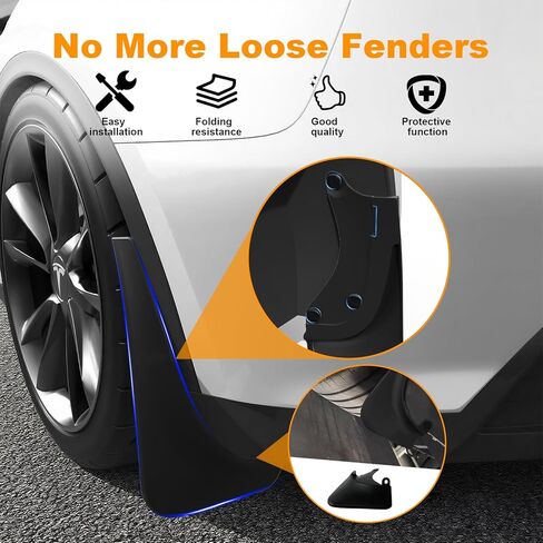 2026 Mud Flaps for Tesla Model Y Juniper Accessories Front and Rear ABS Mud Guards Set of 4, Includes All Hardware Installation Tools Accessories (Model Y Juniper 2025+) in Saudi Arabia