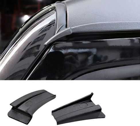 Car Roof Side Water Rain Gutter Diverters Extension Black Fits for Jeep Wrangler JL 2018-2024 Car Exterior Accessories in Saudi Arabia