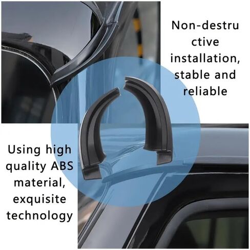 Car Roof Side Water Rain Gutter Diverters Extension Black Fits for Jeep Wrangler JL 2018-2024 Car Exterior Accessories in Saudi Arabia