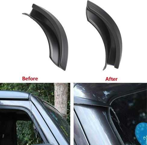 Car Roof Side Water Rain Gutter Diverters Extension Black Fits for Jeep Wrangler JL 2018-2024 Car Exterior Accessories in Saudi Arabia