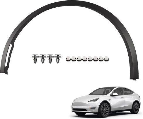 Front Right Fender Trim Compatible with 2020-2024 Tesla Model Y Passenger Side Replaces 1494186-00-B 1494162-00-B Wheel Arch Molding Flare in Saudi Arabia