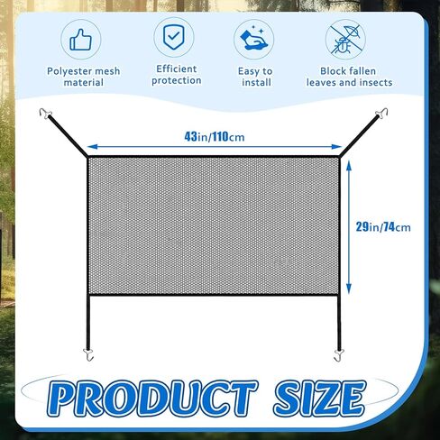SATINIOR 2 Pcs 43"x29" Car Grill Mesh – Cuttable Automotive Grille, 4x4mm Diamond Grid Bug Screen with Bungee Cord, Hook for Car Automotive Grille, Radiator Protection, Debris Prevention in Saudi Arabia