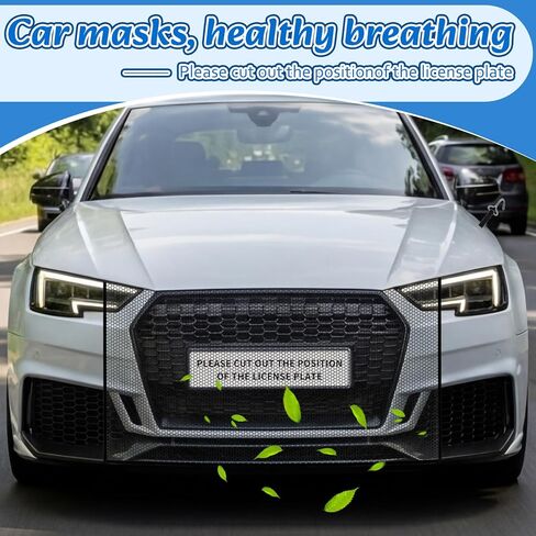 SATINIOR 2 Pcs 43"x29" Car Grill Mesh – Cuttable Automotive Grille, 4x4mm Diamond Grid Bug Screen with Bungee Cord, Hook for Car Automotive Grille, Radiator Protection, Debris Prevention in Saudi Arabia