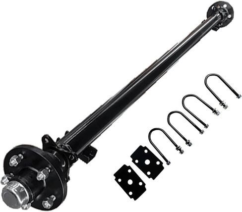 محور المقطورة 3500 رطل، 61HF 46SC، نمط الترباس 5x4.5، 5 العروة مقطورة تفريغ البضائع RV محور المرافق 3.5K محور القارب - 61 بوصة Hubface 46 بوصة مركز الربيع in Kuwait