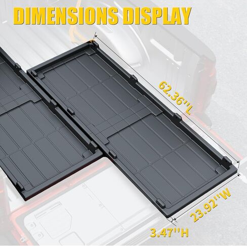 صينية شحن لسرير الشاحنة قابلة للانزلاق متوافقة مع Ford F150 Chevy Silverado GMC Sierra Dodge Ram Toyota Tundra HDPE ملحقات نظام عربة تنظيم انزلاقية خفيفة الوزن (5.2FT+ سرير فقط) in Kuwait