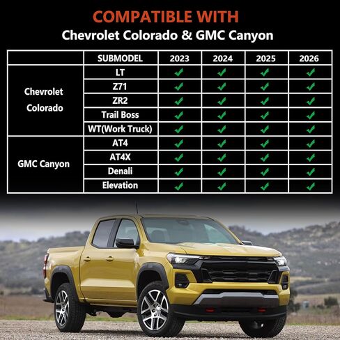 KARPAL Truck Bed Mat for Chevy Colorado/GMC Canyon 2026 2025 2024 2023 (5FT Bed Mat), All Weather Protection TPE Heavy Duty Pickup Car Bed Cargo Mat Custom Fit Car Mats Accessories in Saudi Arabia