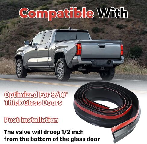 82792 Truck Cap Topper Seal，Compatible with Leer 100XQ 65",All Glass Rear Door Bottom Seal，Camper Shell Seal(for Truck Camper, Waterproof & Dustproof Sealing) in Kuwait