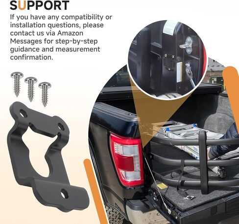 74604-01A طقم دعامة تثبيت لسرير الشاحنة بدون مثقاب، متوافق مع AMP Research BedXtender HD Max Sport Moto - أجهزة تركيب موسع سرير الشاحنة، دعامتان مع براغي in Kuwait