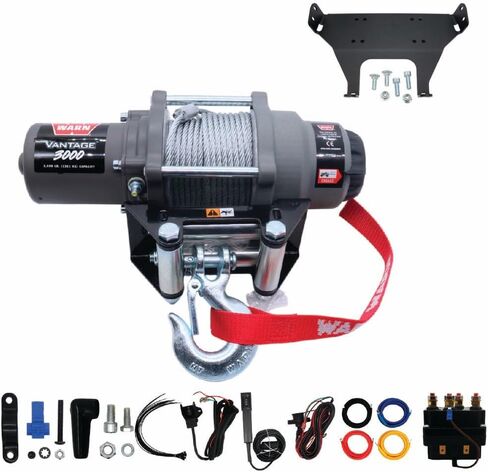 WARN Vantage 3000 Winch and Mount Kit (108213 95740) for 2016-2024 Yamaha Grizzly 700 & Kodiak 700 - Heavy-Duty Steel Bolt-On Plate Compatible with ProVantage and Vantage Winches in Saudi Arabia