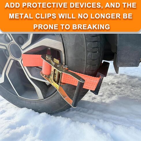 Heavy Duty Tire Traction Straps Metal Gripper (2-Pack) - 7-Inch Steel Teeth for Max Traction on Snow, Mud & Sand | Emergency Recovery Device for Large SUVs, Trucks & Jeeps in Saudi Arabia