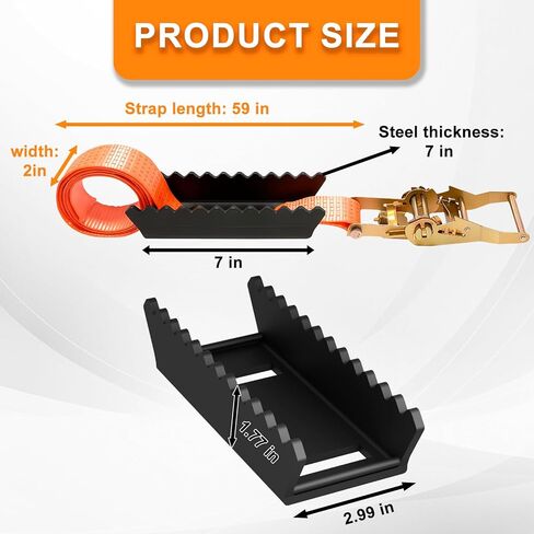 Heavy Duty Tire Traction Straps Metal Gripper (2-Pack) - 7-Inch Steel Teeth for Max Traction on Snow, Mud & Sand | Emergency Recovery Device for Large SUVs, Trucks & Jeeps in Saudi Arabia
