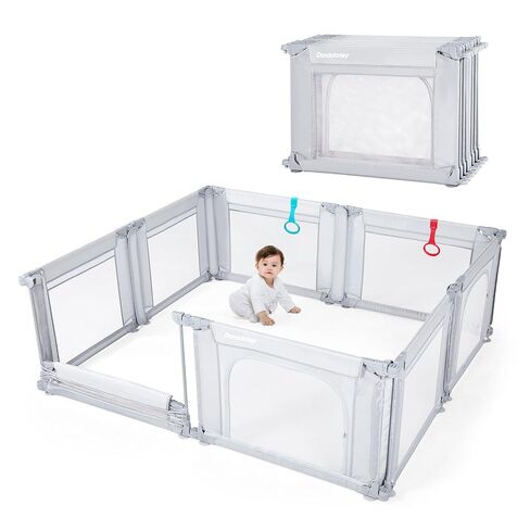Doradotey Baby Playpen, Shape &Size Adjustable Large Baby Playard for Babies and Toddlers, Foldable Playpen Baby Fence Indoors Play Center Yards, Breathable Mesh Anti-Fall Play Pen 79x71, Black in Kuwait