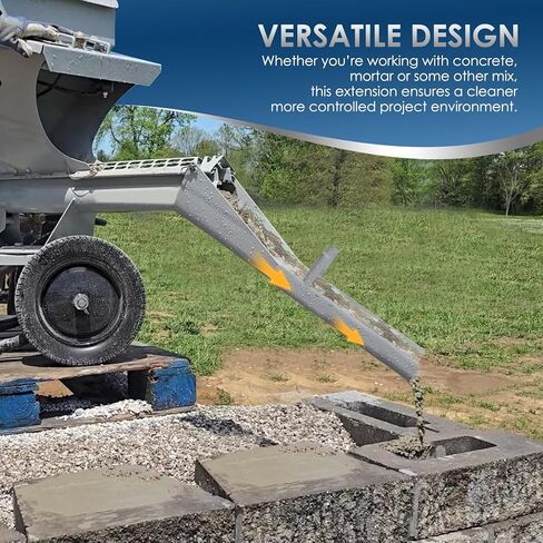 Concrete Mixer Chute Extension Compatible with Mud Mixer MMXR-3221, 18 Inch with Adjustable Angles (15°, 25°, 35°), Replaces MMAC-0133 in Saudi Arabia