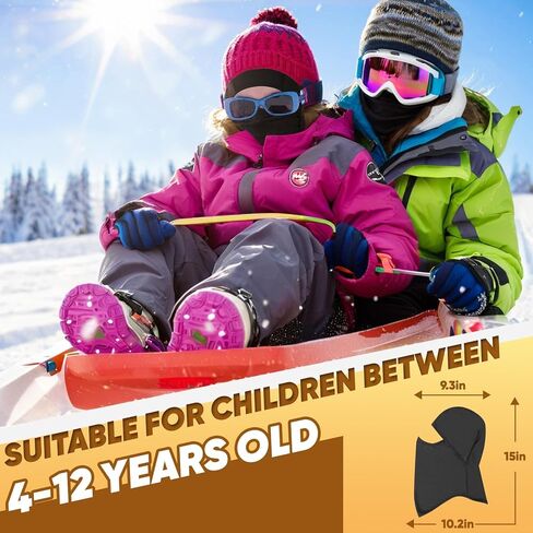 Ameceres Kids Balaclava Ski Mask Cold Weather Windproof Tactical Face Mask Winter for Skiing Snowboarding Cycling in Kuwait