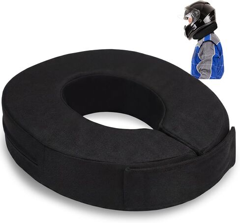 Helmet and Neck Support Collar 360 Degree Tapered Black Racing Neck Collar Brace Helmet Support with Hook and Loop Closure for Racing in Saudi Arabia