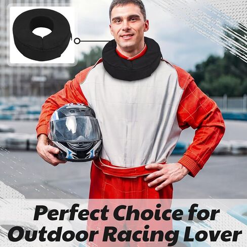 Helmet and Neck Support Collar 360 Degree Tapered Black Racing Neck Collar Brace Helmet Support with Hook and Loop Closure for Racing in Saudi Arabia