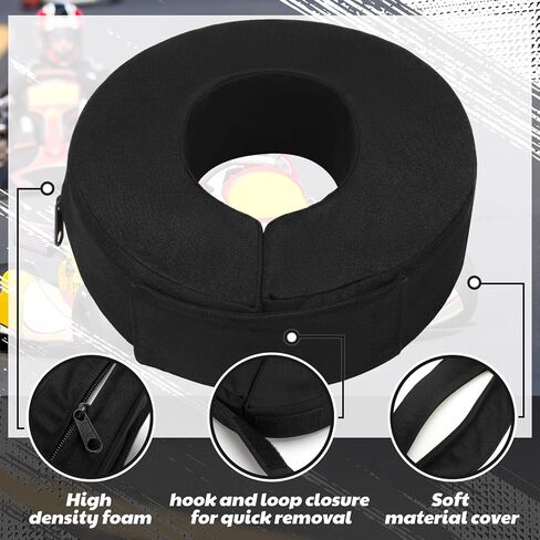 Helmet and Neck Support Collar 360 Degree Tapered Black Racing Neck Collar Brace Helmet Support with Hook and Loop Closure for Racing in Saudi Arabia