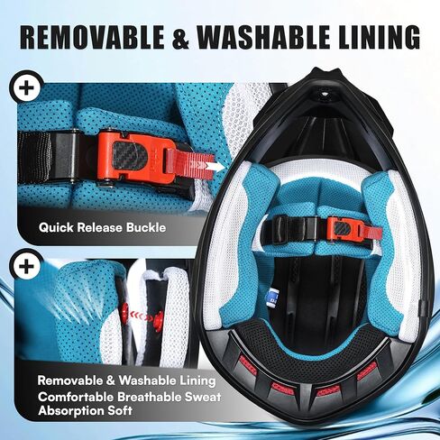 TRIANGLE Adult Dirt Bike Helmet Full Face Motorcycle Helmets with Adjustable Goggles & Gloves - DOT/FMVSS-218 Certified Motocross Helmet for Off-Road ATV BMX UTV in Kuwait