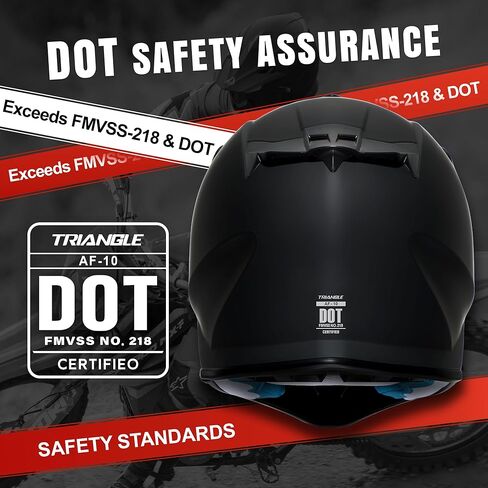 TRIANGLE Adult Dirt Bike Helmet Full Face Motorcycle Helmets with Adjustable Goggles & Gloves - DOT/FMVSS-218 Certified Motocross Helmet for Off-Road ATV BMX UTV in Kuwait