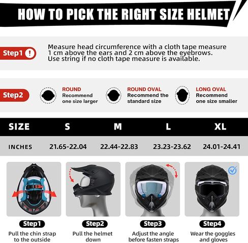 TRIANGLE Adult Dirt Bike Helmet Full Face Motorcycle Helmets with Adjustable Goggles & Gloves - DOT/FMVSS-218 Certified Motocross Helmet for Off-Road ATV BMX UTV in Kuwait