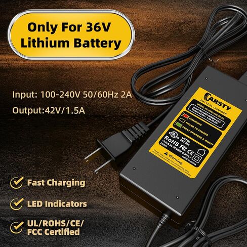 Carsty UL Certified 42V Electric Scooter Charger – Replacement for 36V Lithium Battery, 5-in-1 Plugs | Compatible with Jetson,Segway & Gotrax Electric Scooter Charger (Small) in Saudi Arabia