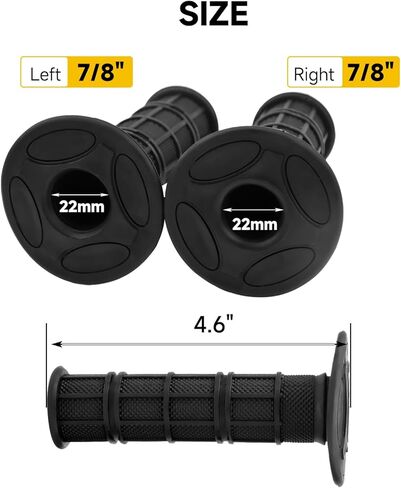 HIAORS ATV Handlebar Grips Compatible with Arctic Cat 250 Polaris Sportsman Recon Forman 450 Big Red ATV 4 Wheeler Quad Parts Left and Right 22mm 7/8'' in Kuwait