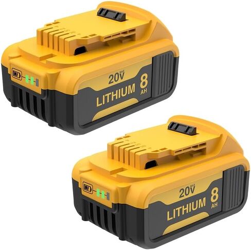 xamp 8000mah استبدال بطارية ليثيوم أيون لـ 20V Max ، DCB204 DCB206 DCB203 DCB200 DCB201 DCB181 DCB180 قابلة للتوصيل باستخدام 20 فولت أدوات (2 حزمة) in Saudi Arabia